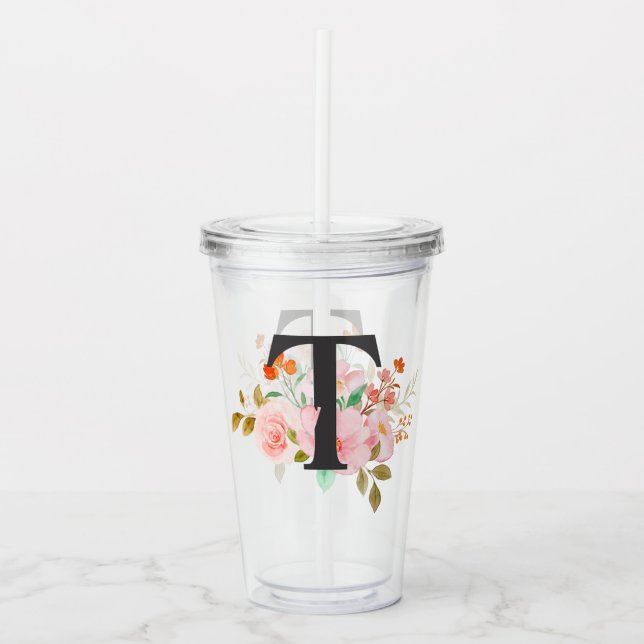 Vaso Acrílico Letra T (Anverso)