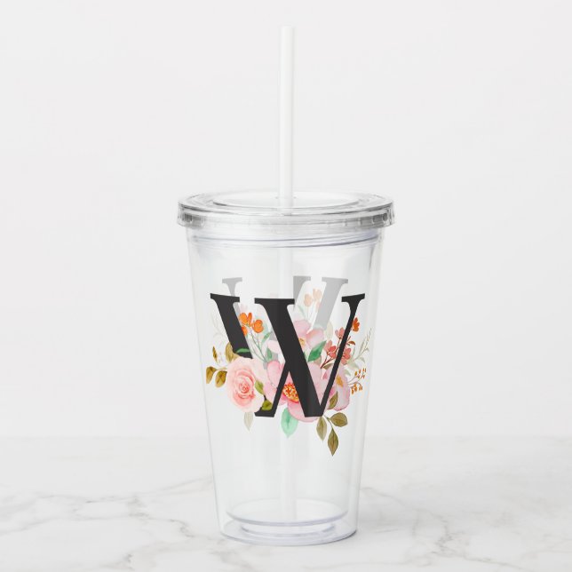 Vaso Acrílico Letra W (Anverso)
