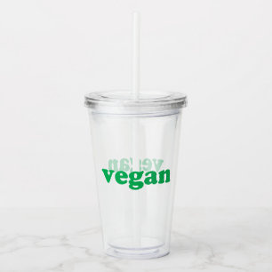 Vaso Acrílico Letras verdes "veganas"