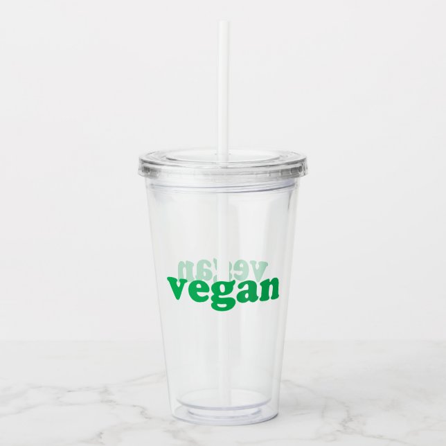 Vaso Acrílico Letras verdes "veganas" (Anverso)
