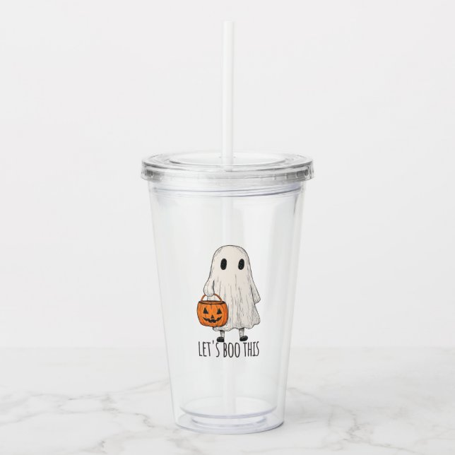 Vaso Acrílico Let's Boo This Fun Ghost Trick or Treat (Anverso)