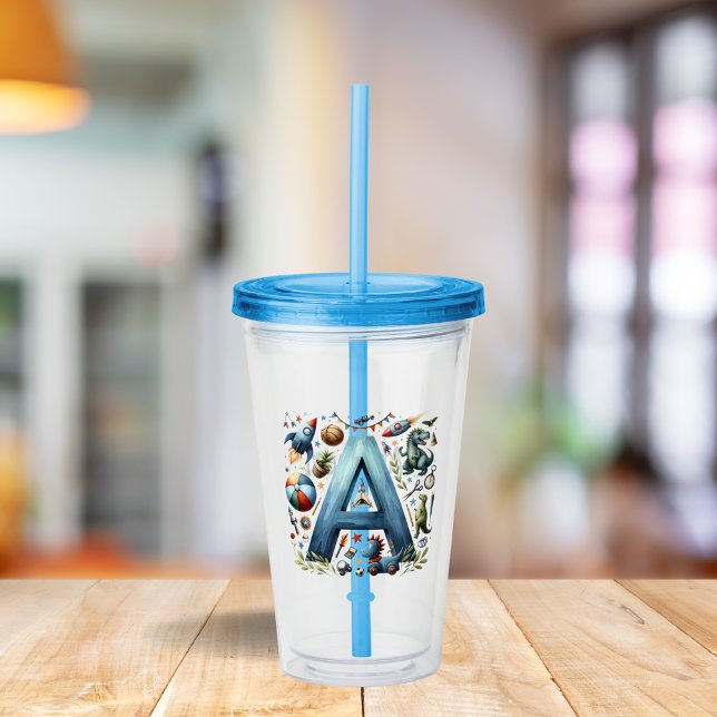 Vaso Acrílico Letter A water bottle Boys (Subido por el creador)