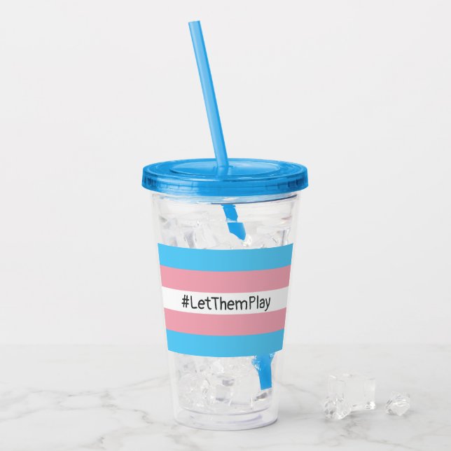 Vaso Acrílico #LetThemPlay atletas transgénero transgénero bande (Anverso (hielo))