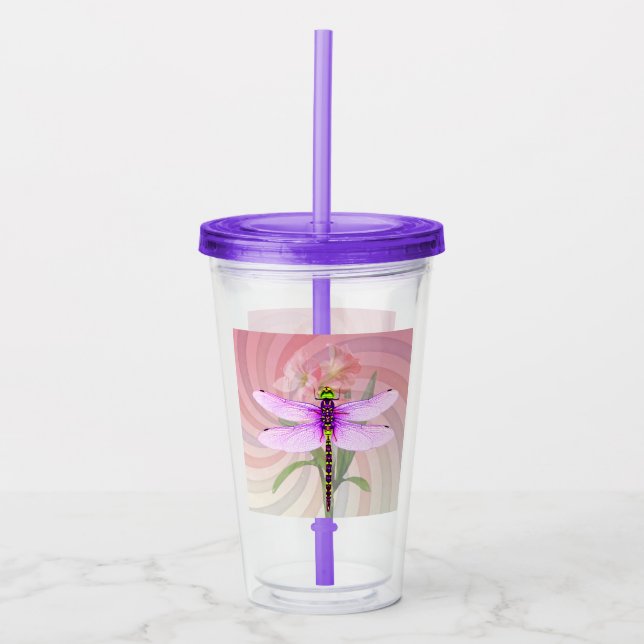 Vaso Acrílico Libélula (Anverso)