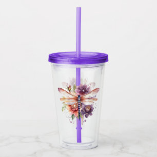 Vaso Acrílico Libélula Floral