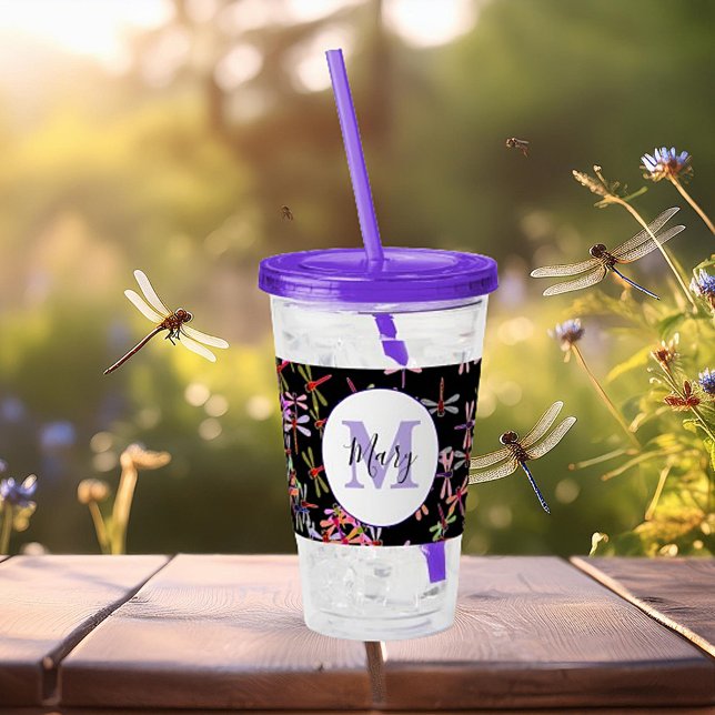 Vaso Acrílico libélulas coloridas personalizadas  (Subido por el creador)