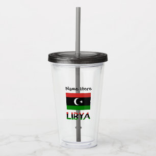 Vaso Acrílico Libia Bandera Libia Personalizada