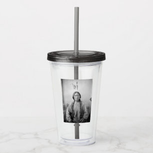 Vaso Acrílico Líder lakota sacudiendo a indígenas norteamericano
