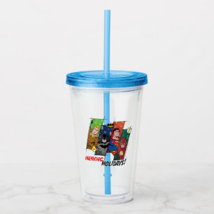 Vaso Acrílico Liga de Justicia "¡Vacaciones heroicas!"