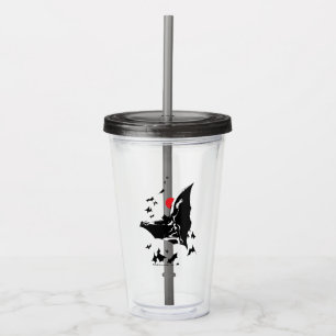 Vaso Acrílico Liga de la Justicia  Batman en la nube de arte pop