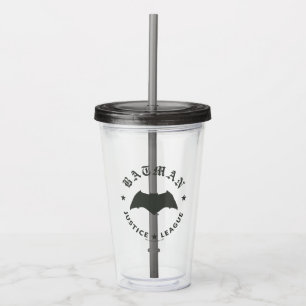 Vaso Acrílico Liga de la Justicia  Batman Retro Bat Emblem
