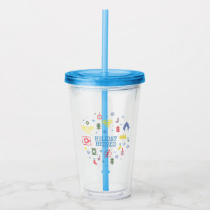 Vaso Acrílico Liga de la Justicia "Héroes de vacaciones" Faux Cr