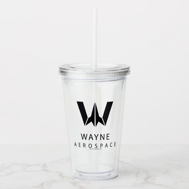 Vaso Acrílico Liga de la Justicia | Logo de Wayne Aerospace (Anverso)