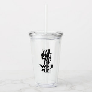 Vaso Acrílico Liga de la Justicia No puedes salvar al mundo sol