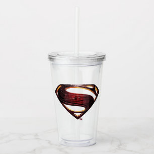 Vaso Acrílico Liga de la Justicia Símbolo de superman metálico