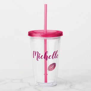 Vaso Acrílico Límites rosados de Fuchsia