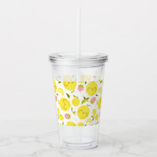 Vaso Acrílico Limón blanco de fresa