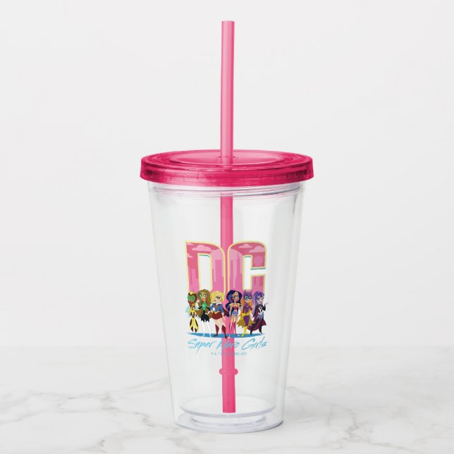 Vaso Acrílico Linaje de Chicas Super Hero DC (Anverso)