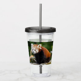 Vaso Acrílico Lindo Panda Rojo