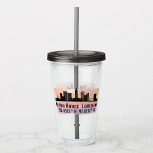 Vaso Acrílico Línea aérea de la ciudad de Baton Rouge