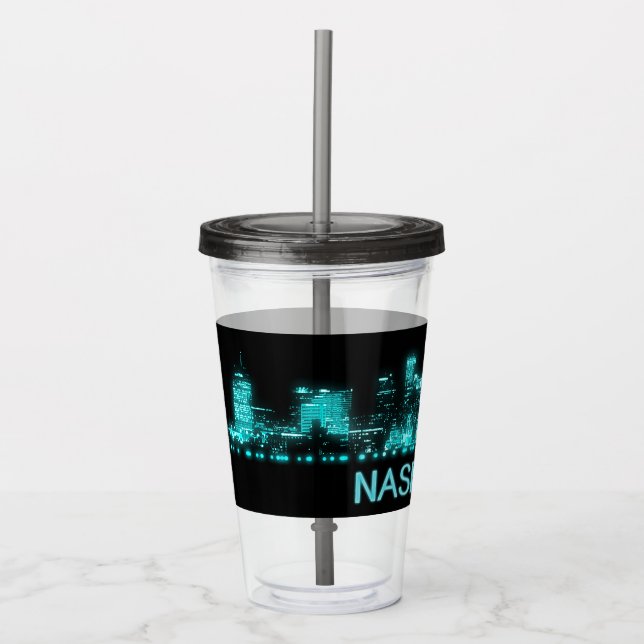 Vaso Acrílico Línea aérea de Nashville (Anverso)