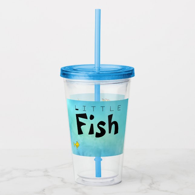 Vaso Acrílico Little Fish Big Fish Funny (Anverso)