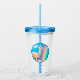 Vaso Acrílico Llama: Arcoiris golpeando