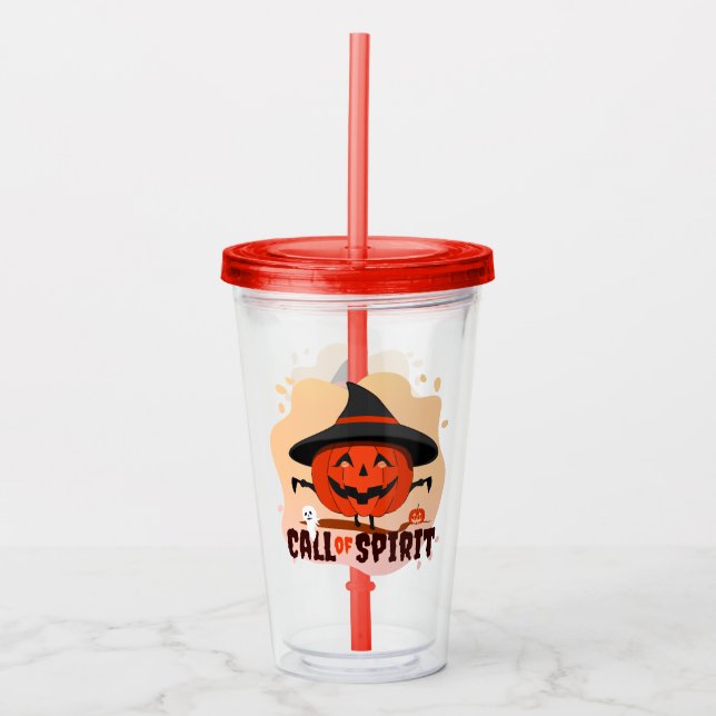 Vaso Acrílico Llamado de Espíritu de Halloween (Anverso)