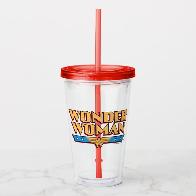 Vaso Acrílico Logo 2 de Wonder Woman (Anverso)