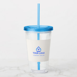 Vaso Acrílico Logo Clínico con Marca de Blue Cream Healthcare