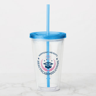Vaso Acrílico Logo de Harmony Heights Healthcare Solutions Compa