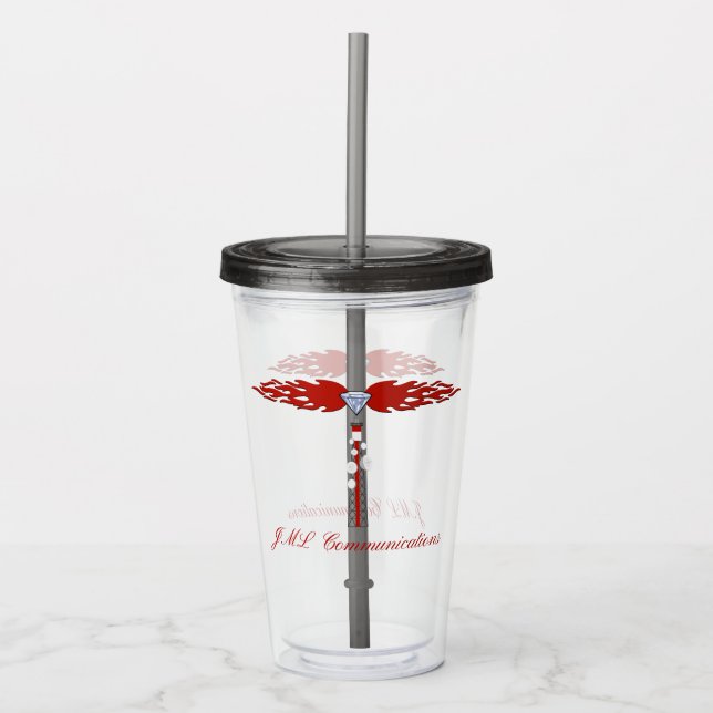 Vaso Acrílico Logo de la torre de comunicaciones JML (Anverso)