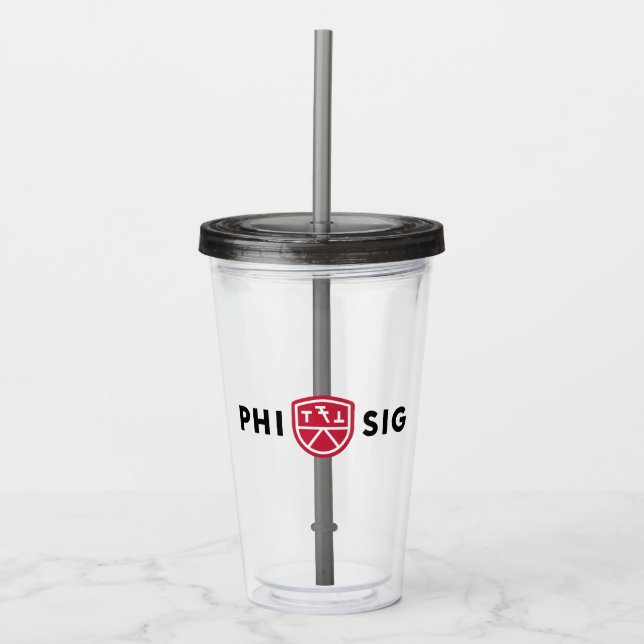 Vaso Acrílico Logo de Phi Sigma Kappa (Anverso)