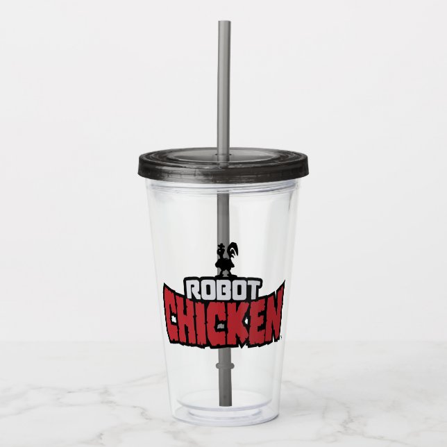 Vaso Acrílico Logo de Robot Chicken (Anverso)
