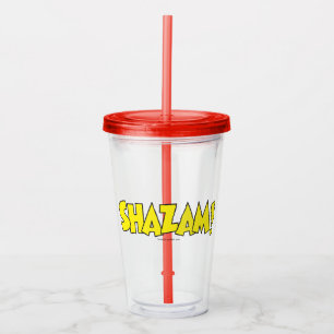 Vaso Acrílico Logo de Shazam amarillo