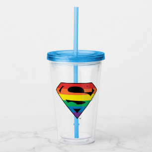 Vaso Acrílico Logo de Superman Rainbow
