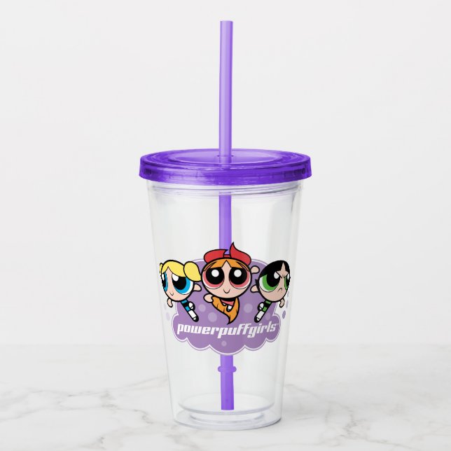 Vaso Acrílico Logo del equipo de Chicas Powerpuff (Anverso)
