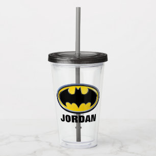 Vaso Acrílico Logotipo clásico del símbolo el   de Batman