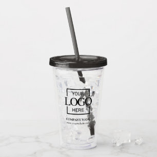 Vaso Acrílico Logotipo Comercial de Empresa de Marca Personaliza