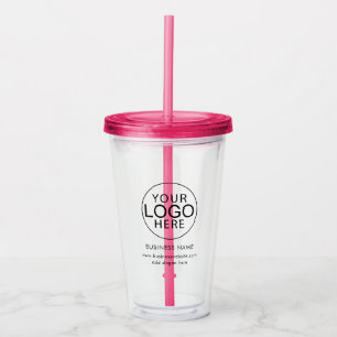Vaso Acrílico Logotipo Corporativo Simple de Regalos Promocional
