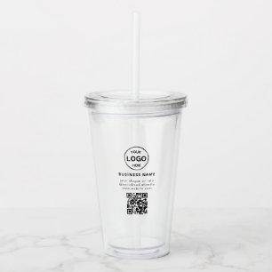Vaso Acrílico Logotipo de código Qr Minimalista simple