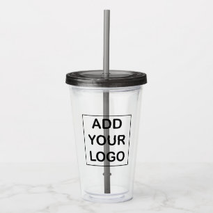 Vaso Acrílico Logotipo de la Compañía Comercial Personalizado Si