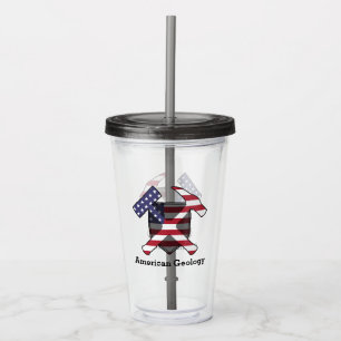 Vaso Acrílico Logotipo de martillo rock de geología estadouniden