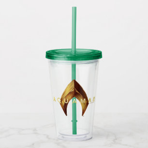 Vaso Acrílico Logotipo de oro de Aquaman el Aquaman