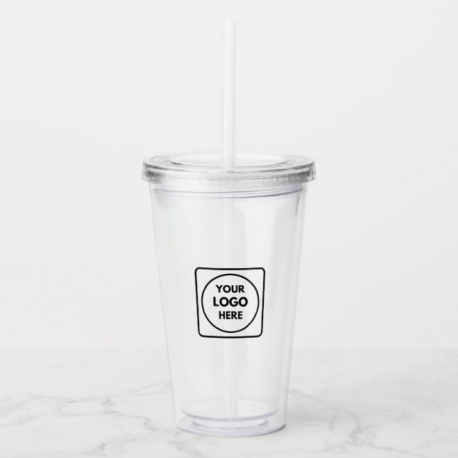 Vaso Acrílico Logotipo de personalizado | Diseño profesional de  (Anverso)