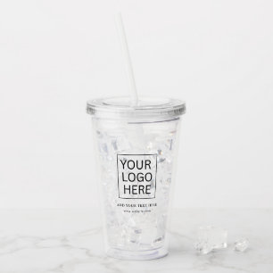 Vaso Acrílico Logotipo de Personalizado Minimalista simple y pro