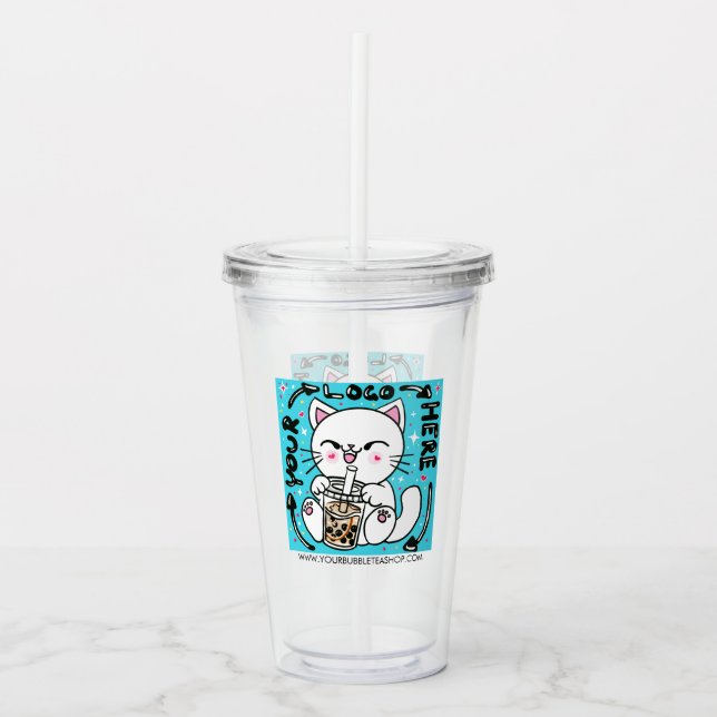 Vaso Acrílico Logotipo de promoción de empresa de negocios (Anverso)