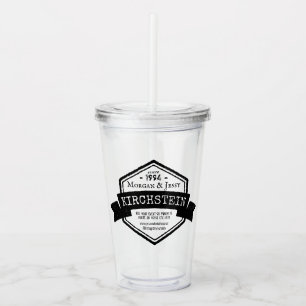 Vaso Acrílico Logotipo del hexágono de la cinta del aniversario