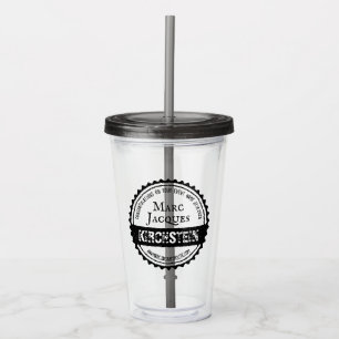Vaso Acrílico Logotipo del vintage su círculo conocido de la