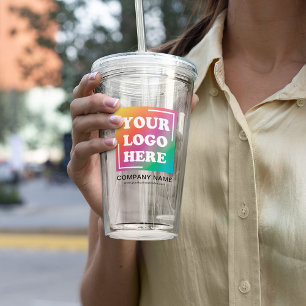 Vaso Acrílico Logotipo empresarial personalizado, empresa comerc